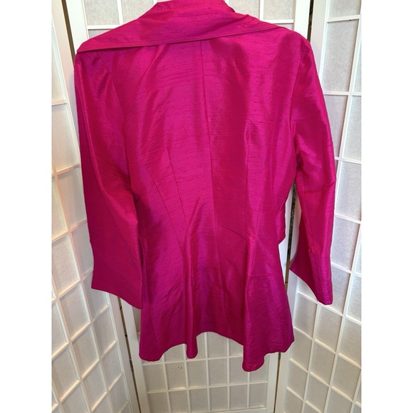 3 Sisters 100% Silk Bow Front Women Barbie Pink Chic Valentine's day Medium Top - Picture 4 of 7